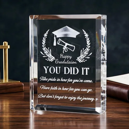 Miniatura 8 de YWHL Regalos de graduación para él o ella, regalos inspiradores para graduados de la clase de 2025, recuerdo de graduación de cristal grabado