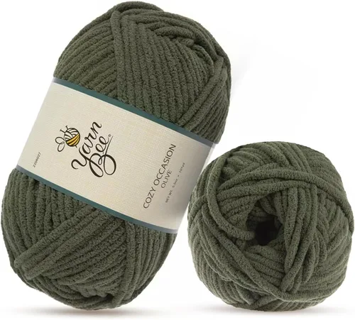 Miniatura 27 de Hilo Yarn Bee súper voluminoso para crochet y tejer – Rollo suave – 92,4 metros de hilo 100% poliéster para crochet, mantas, sombreros y más