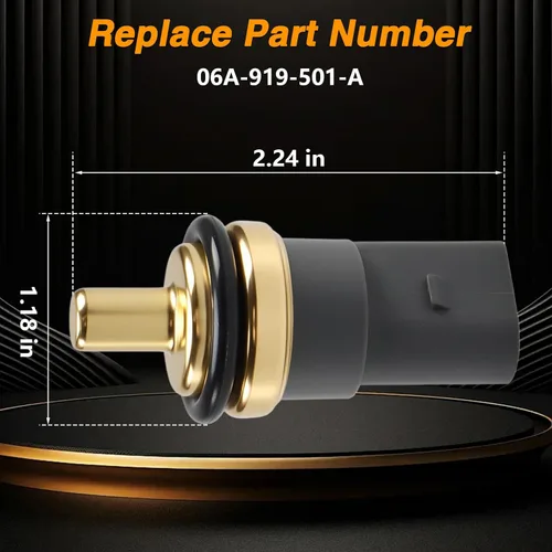 Miniatura 4 de Sensor de temperatura del agua del motor, interruptor térmico ECT compatible con Passat Jetta Golf Reemplazar #: 06A919501A