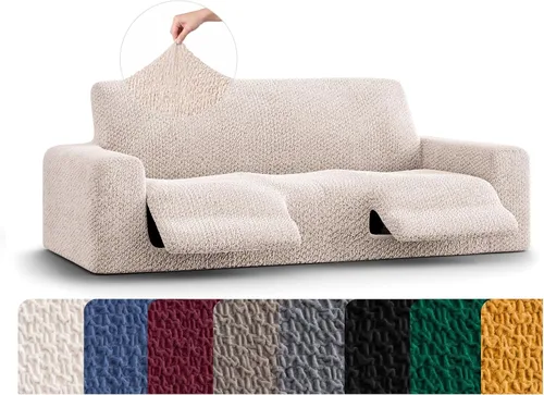 Miniatura 10 de PAULATO BY GA.I.CO. Funda reclinable – Funda de ajuste suave – Protector elástico de muebles reclinables de 1 pieza – Tela de terciopelo lavable a