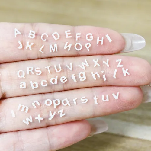 Miniatura 7 de Moldes de Silicona de Resina con Letras Mini Pequeñas Lindos Moldes de Letras Micro para Casa de Muñecas Moldes de Fundición de Epoxi para Bricolaje