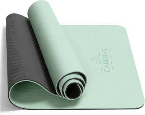 Miniatura 13 de CAMBIVO Tapete de yoga para mujeres, hombres y niños, 1/3, 1/4 y 2/5 pulgadas, extra grueso, antideslizante, 72 x 24 pulgadas, tapete de yoga de Azul