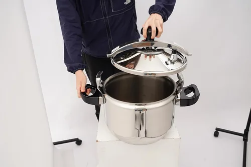 Miniatura 6 de Olla a presión de acero inoxidable de 23.2 cuartos de galón, gran capacidad, abrazadera de olla a presión comercial, válvulas individuales para uso