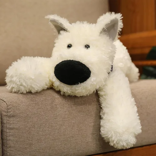 Miniatura 3 de PEACH CAT West Highland White Terrier - Almohada de felpa para perros de 17.7 pulgadas, lindos animales de peluche suaves, regalos para niños