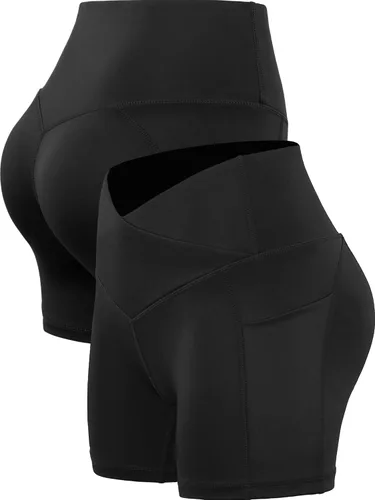 Miniatura 3 de CADMUS Womens High Waist Yoga Shorts Spandex Running Side Pockets