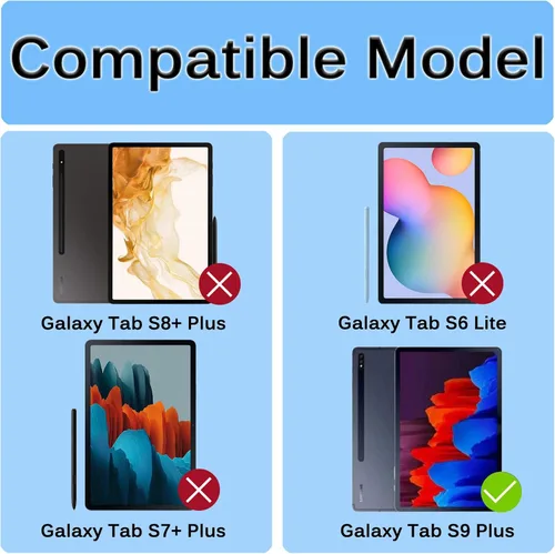 Miniatura 7 de Miimall Funda compatible con Galaxy Tab S9 Plus, a prueba de caídas y golpes, material de protección de policarbonato suave y TPU, ultrafina y Verde
