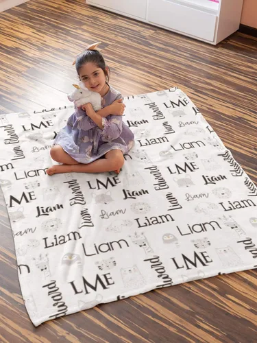 Miniatura 12 de Manta de nombre personalizada para bebé niña niños y adultos con nombre, personalizado con nombre del bebé, manta personalizada para niños. Regalo