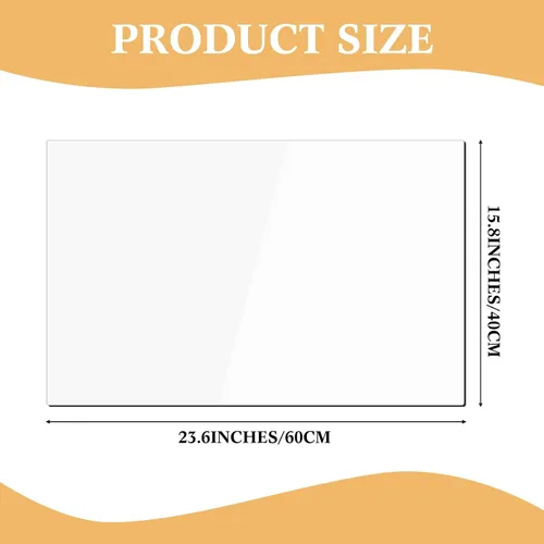 Miniatura 2 de Ganeen Protector para mesita de noche, protector de plástico transparente de 15.8 x 23.6 pulgadas, 0.059 in de grosor, rectangular, de cloruro