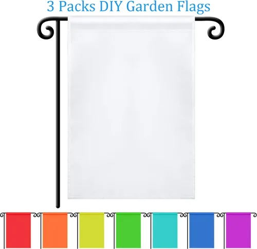 Miniatura 2 de Bandera de jardín en blanco para sublimación a granel 12x18 pulgadas Bandera de sublimación en blanco Banderas de poliéster DIY Cartel de lienzo