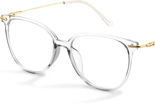 Miniatura 8 de Gaoye - Gafas de bloqueo de luz azul - Marcos redondos TR90 de moda, brazos de metal, protección UV400 - Estuche suave a juego