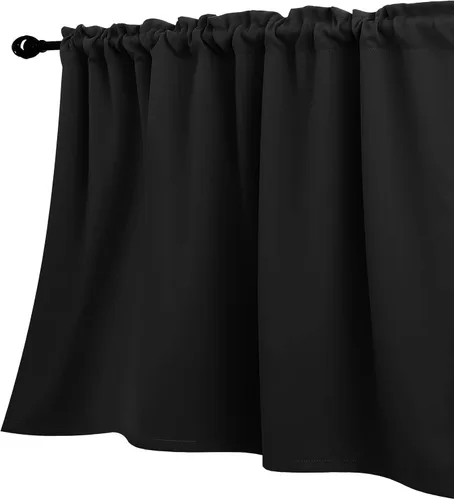 Miniatura 18 de KOUFALL Cenefa beige para ventanas de 16 pulgadas de largo, cortinas cortas para filtrar la luz sobre el fregadero