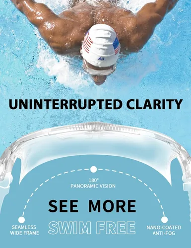 Miniatura 4 de Gafas de natación para adultos, gafas de natación de silicona líquida antivaho para hombres y mujeres con visión clara de 180° y antiniebla/UV
