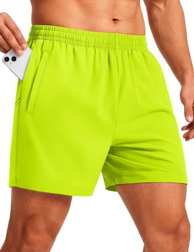 Miniatura 15 de MAGCOMSEN Pantalones cortos deportivos para hombre, 5 pulgadas, ligeros, para baloncesto, correr, entrenamiento, con bolsillos con cremallera