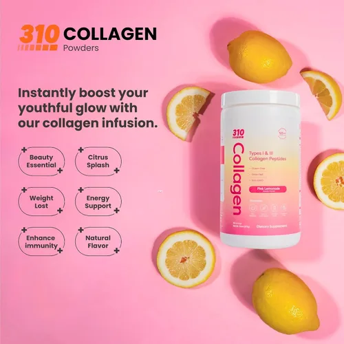 Miniatura 2 de 310 Nutrition Péptidos de colágeno para mujeres y hombres – Colágeno hidrolizado alimentado con pasto con ácido hialurónico, resveratrol, vitamina C