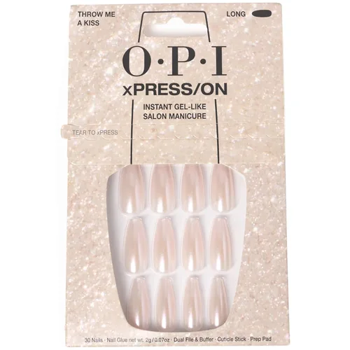 Miniatura 15 de OPI xPRESS/ON Press on Nails Short Round Classic, Long Almond & Coffin Shape Press-On Professional Nail Art Kit Zapatilla de cristal Velvet White