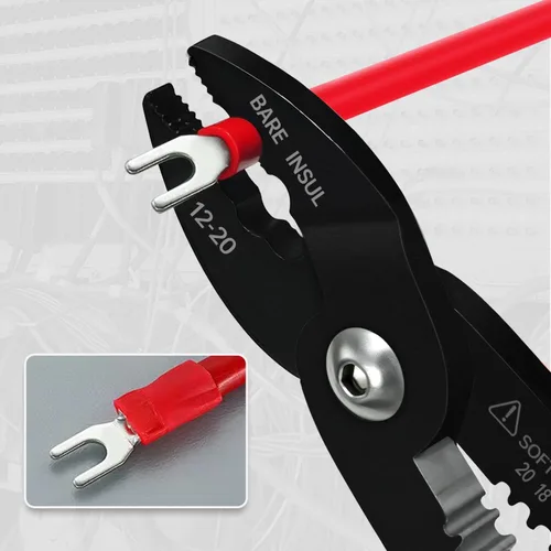 Miniatura 6 de Alicates profesionales 4 en 1 para electricista, cortador doméstico, pelacables, crimpadora para 12-20 AWG