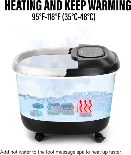 Miniatura 6 de Masajeador de pies de lujo todo en uno para spa - Masajeador motorizado y calefactable - Disfruta del mismo spa para pies en casa con calor, chorros