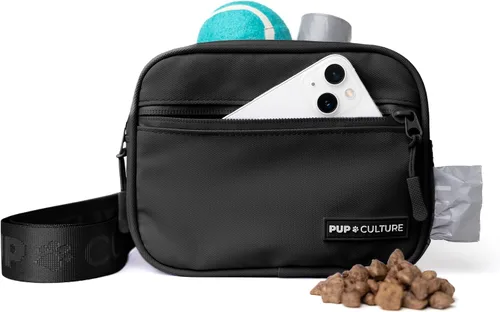 Bolsa de Pup Culture para golosinas de perros con dosificador de bolsas para caca y bolsa de golosinas extraíble | Bolsa de paseo para perros | La