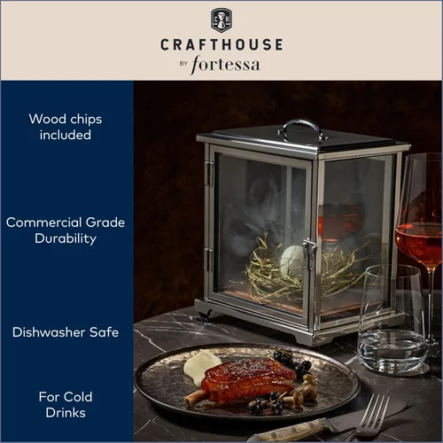 Miniatura 3 de Crafthouse by Fortessa - Caja de cristal para ahumar cóctel con ahumador de mano