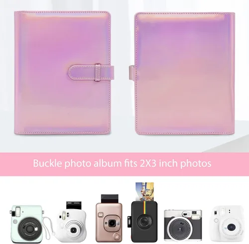 Miniatura 2 de Álbum de fotos mini con 128 bolsillos para cámara Fujifilm Instax Mini, Polaroid Snap, Z2300, cámaras instantáneas SocialMatic e impresora Rosa