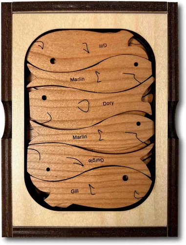Miniatura 2 de Rompecabezas de madera del dilema del pescador - Hecho en Estados Unidos