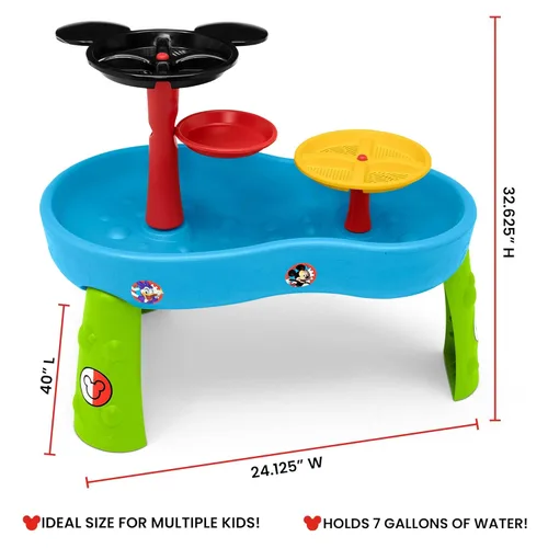 Miniatura 6 de Delta Children - Mesa de agua de Mickey Mouse de Disney Mesa de juego de agua de 3 niveles con juego de 11 piezas Mesa sensorial de agua +