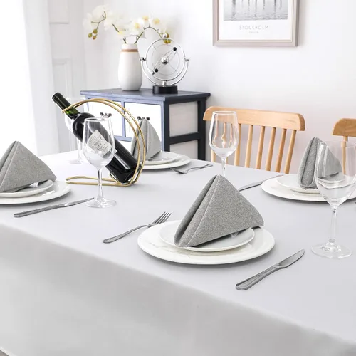 Miniatura 7 de H.VERSAILTEX Juego de 12 servilletas de tela texturizadas de lino (18" x 18") Servilletas de cena con textura de lino impermeables, extra suaves