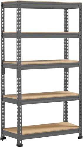 Miniatura 24 de Topeakmart Estantes utilitarios de 5 niveles, estantes de almacenamiento de metal, estanterías ajustables, montaje sin tornillos, estantes de Negro