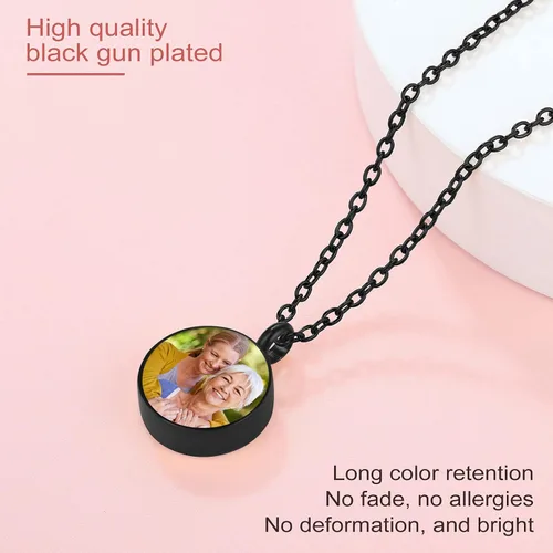 Miniatura 124 de FindChic Collares personalizados con urna para cenizas, barra vertical, gato, luna, reloj de arena, garra de perro, acero inoxidable, chapado en oro