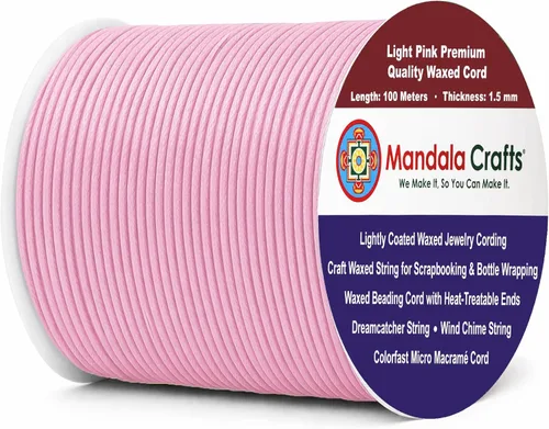 Miniatura 19 de Cuerda Mandala Crafts 0.03 pulgadas 109 yardas para hacer joyería, artesanía, macramé, cuerda de algodón encerado Negro