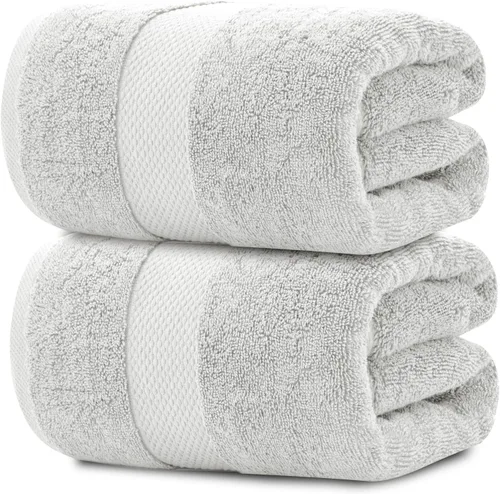 Miniatura 14 de White Classic Toallas de baño suaves de lujo, de algodón de 21.16 oz/m², extra grandes, 35 x 70 pulgadas, altamente absorbentes y de secado rápido