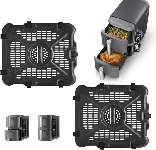 Miniatura 10 de Sartén para freidora de aire Ninja Foodi DZ401 DZ550 10QT DualZone Freidoras de aire, placa de repuesto para freidora de aire, accesorios