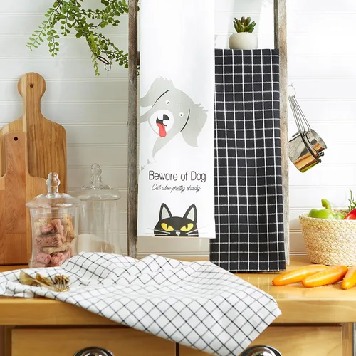 Miniatura 6 de DII Everyday Pets Kitchen Collection - Juego de toallas absorbentes de cocina, 18 x 28 pulgadas, Beware, 3