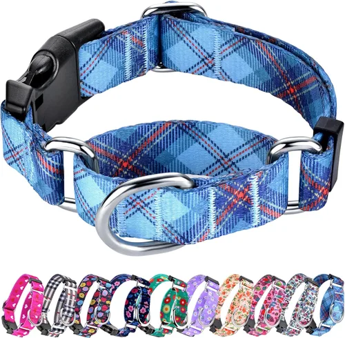 Miniatura 21 de Collar Martingale para perros, collares ajustables de nailon suave con diseño especial lindos patrones para perros pequeños, medianos y grandes Flor