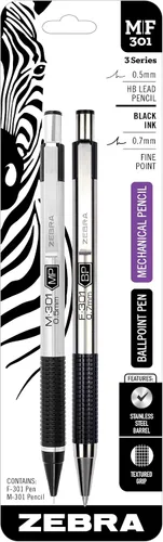 Miniatura 7 de Zebra Pen G-750 y M-701 - Juego de regalo de bolígrafo de gel retráctil, barril de metal premium, punta media/fina, 0.028 in, paquete de 2 (10512)