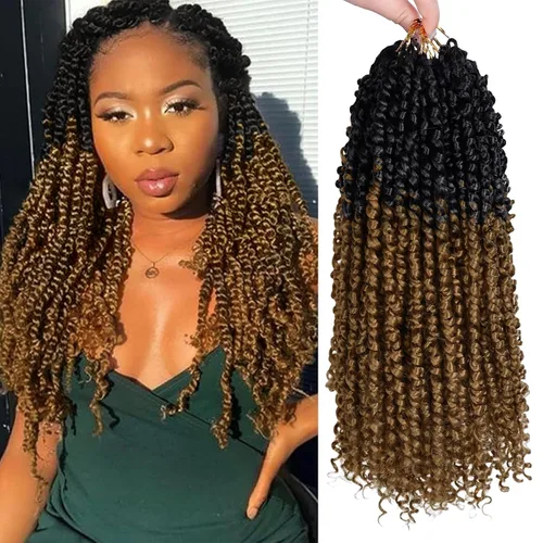 Miniatura 13 de Pelo de Passion Twist – 8 paquetes de 18 pulgadas Passion Twist Crochet para mujeres, cabello rizado pretrenzado Passion Twists extensiones de #2
