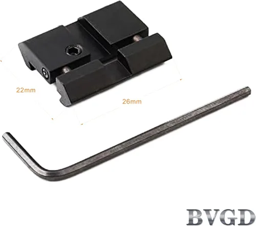 Miniatura 2 de Adaptador de riel de cola de milano a Picatinny Weaver de perfil bajo, 2 unidades, 3/8 pulgadas, 0.433 in a 7/8 pulgadas, adaptador de riel
