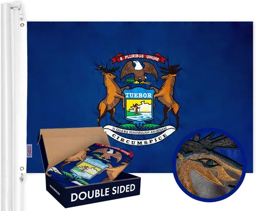 Miniatura 16 de G128 Bandera del Estado de Alabama 3 x 5 pies Serie Double ToughWeave de doble cara con costura de 210D de poliéster Rayas cosidas