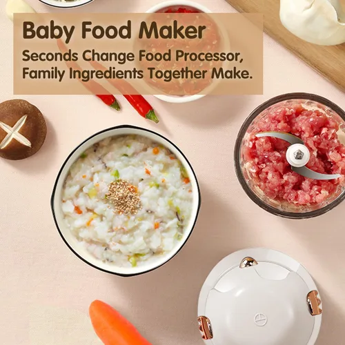 Miniatura 7 de Fabricante de Alimentos para Bebés - Procesador y Mezclador para Comidas Frescas, Frutas, Verduras, Carne y Puré (Blanco)