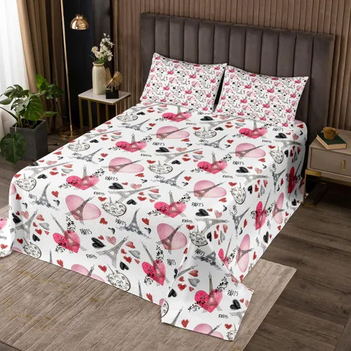 Miniatura 6 de Erosebridal Colcha romántica con diseño de vaca, diseño de corazón rojo, árbol de San Valentín, diseño de árbol de San Valentín, diseño floral