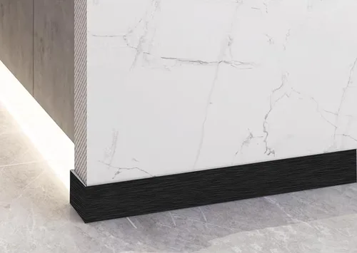 Miniatura 6 de Borde de pared autoadhesivo 3D de color metálico, impermeable, fácil de aplicar, azulejos de cocina y baño, 4.2 x 196.8 pulgadas (negro)