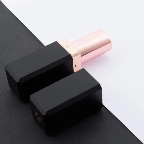 Miniatura 4 de Allwon 10 tubos de lápiz labial vacíos negros DIY contenedor de bálsamo labial (tubo cuadrado), Negro -, Tubo cuadrado