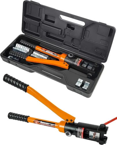 Miniatura 8 de AMZCNC Pinza de engarce hidráulica de 12 toneladas para terminales de cable y alambre, herramienta de engarce de cable terminal de batería
