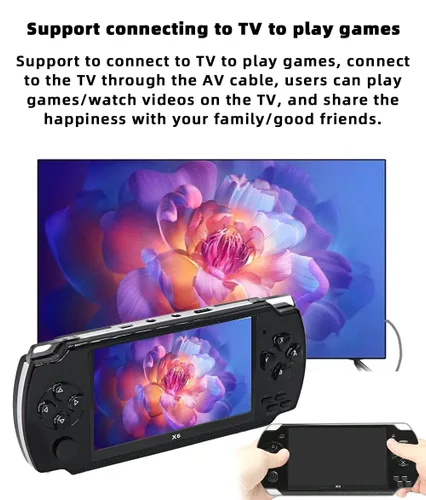 Miniatura 6 de JXD Handheld Game Console 4.3 inch 8GB Built in 2000 Games for Multiple Simulators X6 Retro Video Game Console Mp3/4/Ebook TV Out Mini Hand Portable