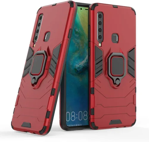 Miniatura 7 de Compatible con Samsung Galaxy A9 (2018), Galaxy A9 Star Pro, Galaxy A9s, funda de metal con agarre de anillo a prueba de golpes, parachoques duro