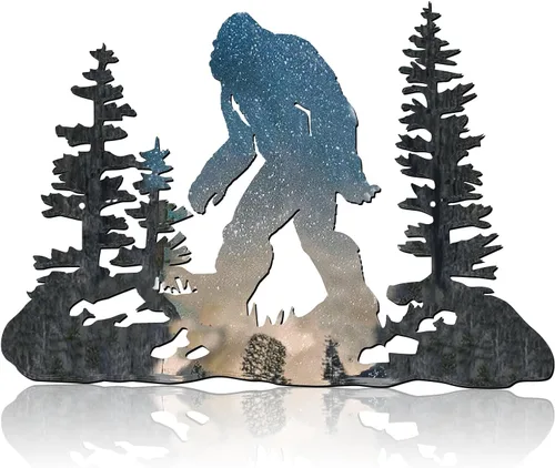 Miniatura 7 de Demissle Bigfoot Sasquatch Regalo Decoración Bigfoot Arte de Pared Big Foot Letrero Regalo para Hombres 15.7 x 11 Pulgadas Letrero de Metal