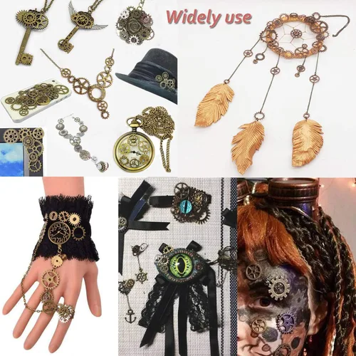 Miniatura 4 de Bihrtc. - 3.53 onzas de mezcla de dijes de esqueleto de metal para manualidades; accesorios y dijes antiguos para hacer pulseras, collares, joyería.