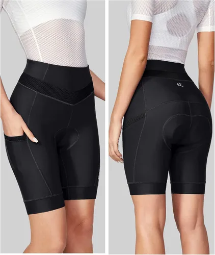 Miniatura 6 de Ewedoos Pantalones cortos de ciclismo acolchados para mujer con 4 bolsillos, acolchado 4D, pantalones cortos de ciclismo para paseos de 3H +