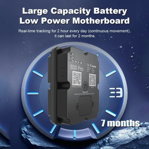 Miniatura 2 de Rastreador GPS 4G para vehículos de larga duración de batería de hasta 7 meses, distancia ilimitada de geo-cerca, seguimiento en tiempo real