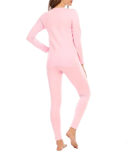 Miniatura 5 de American Trends Conjunto de ropa interior térmica para mujer, ropa interior larga con forro polar, parte superior e inferior, conjuntos térmicos